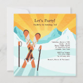 Skis Crossing Invitation Kaart (Voorkant)