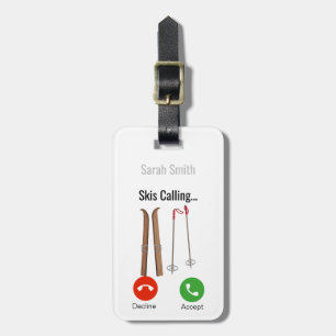 Skis die roept..Gepersonaliseerd Bagagelabel