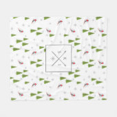 Ski's en dennenbomen gepersonaliseerde fleece deke deken (Voorkant (Horizontaal))