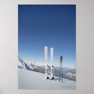 Skis en Ski Poles Poster