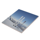 Skis en Ski Poles Tegeltje (Zijkant)