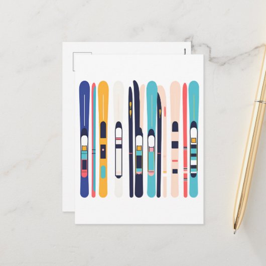 Ski's Feestdagenkaart (Voorkant / Achterkant in situ)