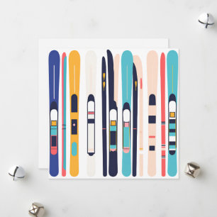 Skis Feestdagenkaart