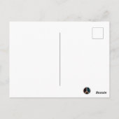 Skis, hat, goggles & snowflakes holiday briefkaart (Achterkant)