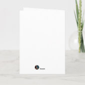 Skis, hat, goggles & snowflakes holiday kaart (Achterkant)