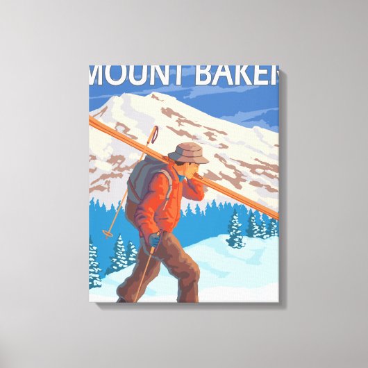 Skis met meer sneeuw - Baker, WA Canvas Afdruk (Voorkant)