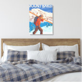 Skis met meer sneeuw - Baker, WA Canvas Afdruk (Insitu (Slaapkamer))