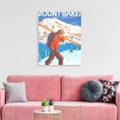 Skis met meer sneeuw - Baker, WA Canvas Afdruk (Insitu (Woonkamer))