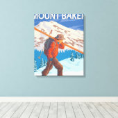 Skis met meer sneeuw - Baker, WA Canvas Afdruk (Insitu (Houten vloer))