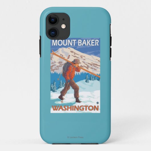 Skis met meer sneeuw - Baker, WA Case-Mate iPhone Case (Achterkant)