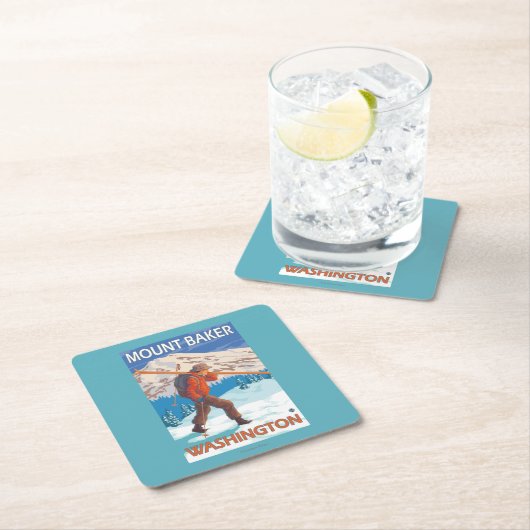 Skis met meer sneeuw - Baker, WA Kartonnen Onderzetters (Insitu)