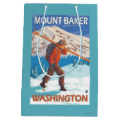 Skis met meer sneeuw - Baker, WA Medium Cadeauzakje (Achterkant)