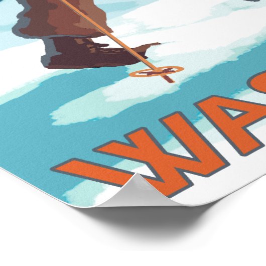 Skis met meer sneeuw - Baker, WA Poster (Hoek)