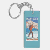 Skis met meer sneeuw - Baker, WA Sleutelhanger (Voorkant Links)