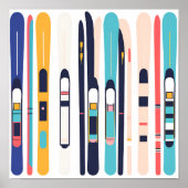 Skis Modern Abstracte Hedendaagse Kunst Poster (Voorkant)