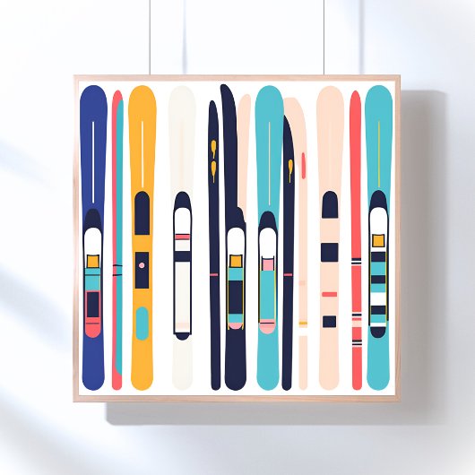 Skis Modern Abstracte Hedendaagse Kunst Poster