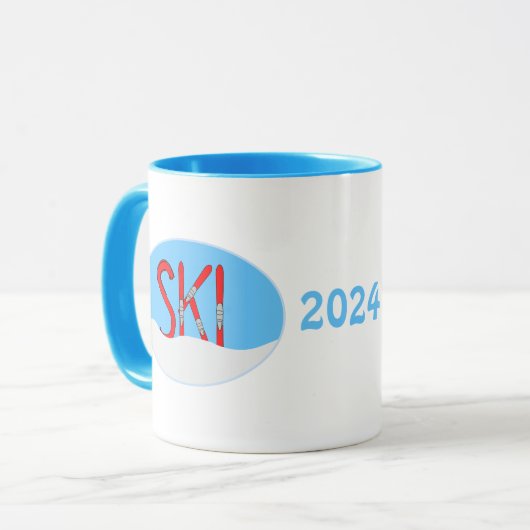 Skis Snow Oval Mok (Voorkant links)