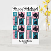 Skis & snowflakes on holiday kaart (Gele Bloem)