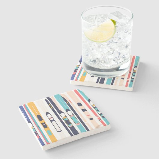 Skis Stenen Onderzetter (Zijkant)