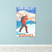 Skis voor het dragen van sneeuw canvas afdruk (Insitu (Houten vloer))