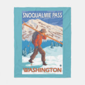 Skis voor het vervoeren van sneeuw - Snoqualmie Pa Fleece Deken (Voorkant)