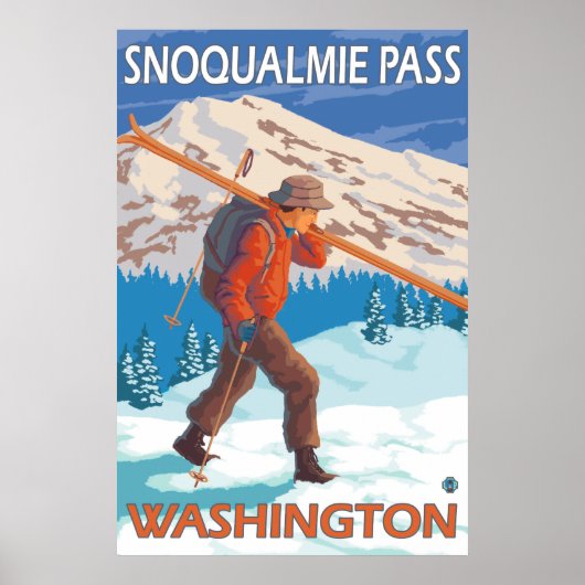 Skis voor het vervoeren van sneeuw - Snoqualmie Pa Poster (Voorkant)