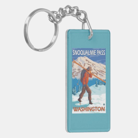 Skis voor het vervoeren van sneeuw - Snoqualmie Pa Sleutelhanger (Voorkant Links)