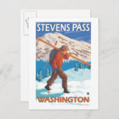 Skis voor het vervoeren van sneeuw - Stevens passe Briefkaart (Voorkant / Achterkant)