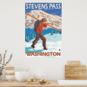 Skis voor het vervoeren van sneeuw - Stevens passe Poster (Keuken)