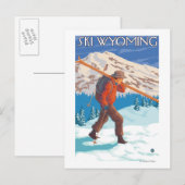 Skis voor schaatsen met skiën - Wyoming Briefkaart (Voorkant / Achterkant)