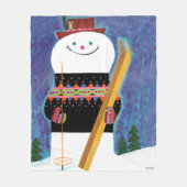 Skis voor Snowman Fleece Deken (Voorkant)