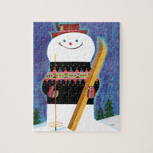 Skis voor Snowman Legpuzzel (Verticaal)