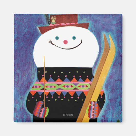 Skis voor Snowman Magneet (Voorkant)