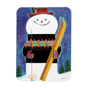 Skis voor Snowman Magneet