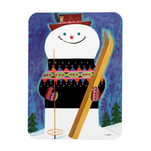 Skis voor Snowman Magneet (Verticaal)