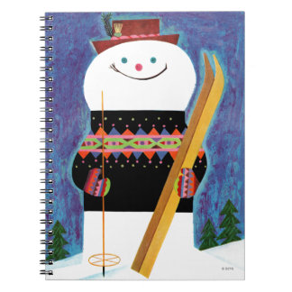 Skis voor Snowman Notitieboek
