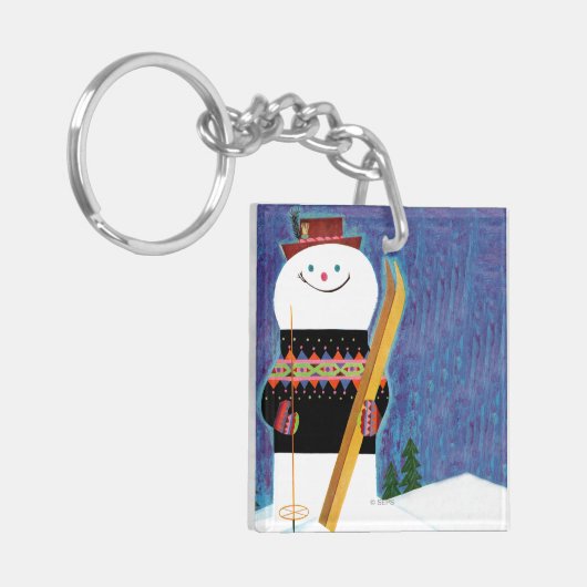 Skis voor Snowman Sleutelhanger (Voorkant Links)