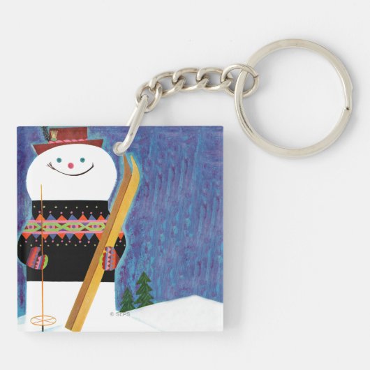 Skis voor Snowman Sleutelhanger (Achterkant)