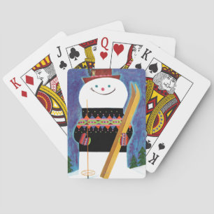Skis voor Snowman Speelkaarten