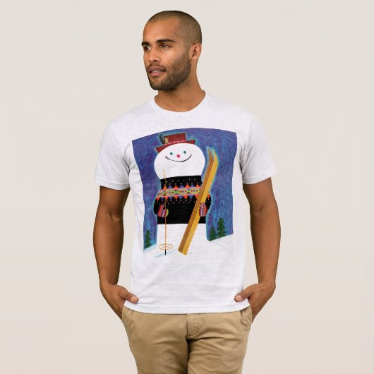 Skis voor Snowman T-shirt (Voorkant volledig)