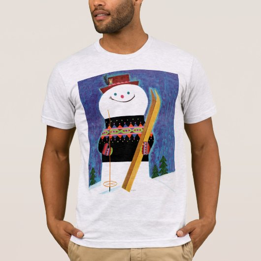 Skis voor Snowman T-shirt (Voorkant)