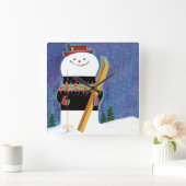 Skis voor Snowman Vierkante Klok (Huis)