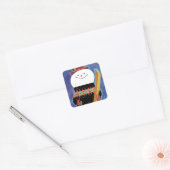 Skis voor Snowman Vierkante Sticker (Envelop)