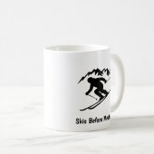 "Skis voor vergaderingen" Koffiemok (Voorkant rechts)