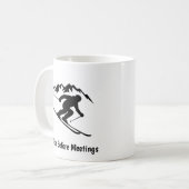 "Skis voor vergaderingen" Koffiemok (Voorkant links)