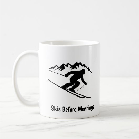 "Skis voor vergaderingen" Koffiemok (Links)