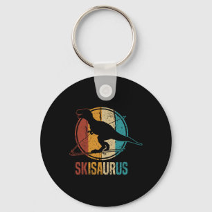 Skisaurus Grappige Skiende Dino Ski Dinosaurus Ski Sleutelhanger