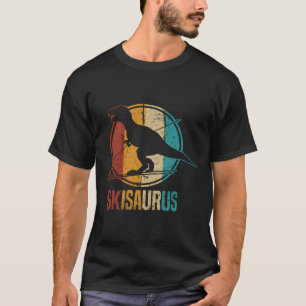 Skisaurus Grappige Skiende Dino Ski Dinosaurus Ski T-shirt