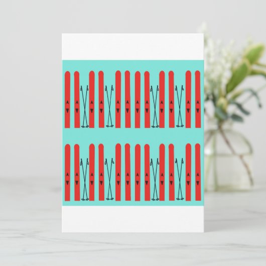 Skiseizoen Feestdagenkaart (Staand voorkant)