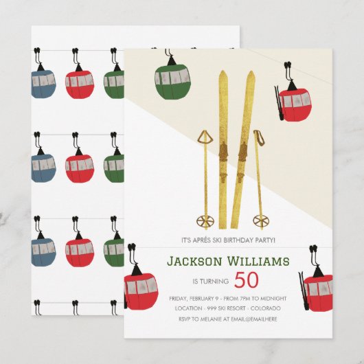 skiskiester Aprés Kaart (Voorkant / Achterkant)